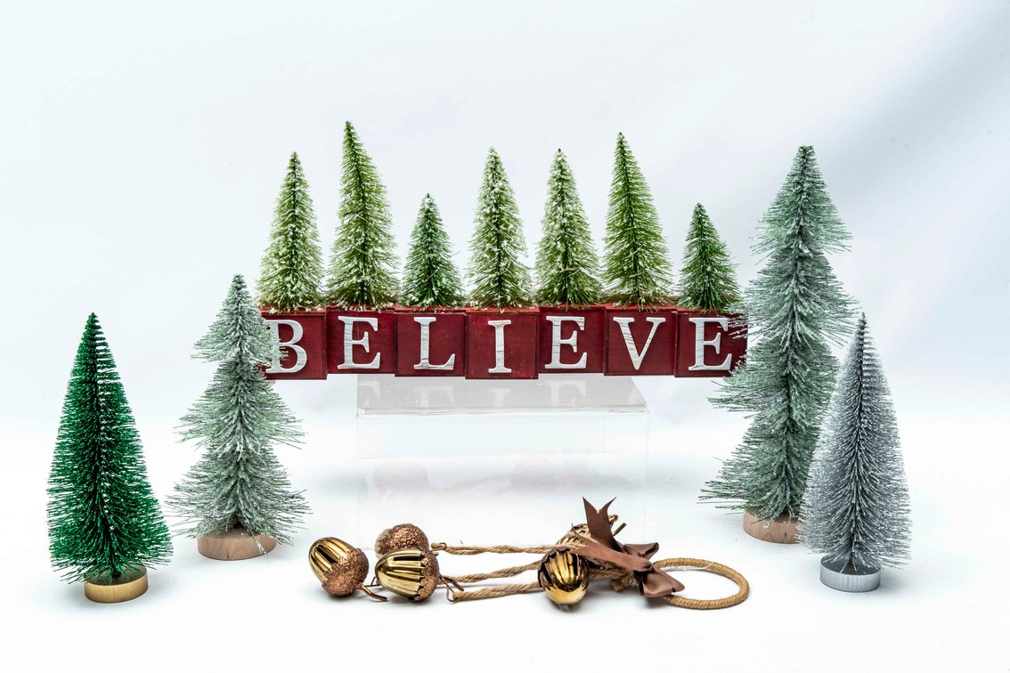 Christmas Bottle Trees, "Believe" Sign & More