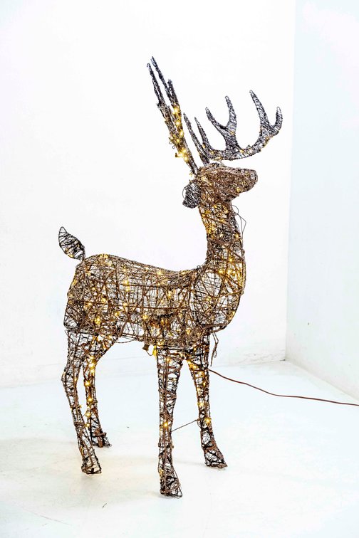 Frosted Dark Chocolate Lighted &Animated Reindeer