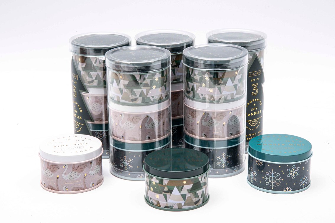 Lot of Six (6) Balsam & Cedar Soy Candles