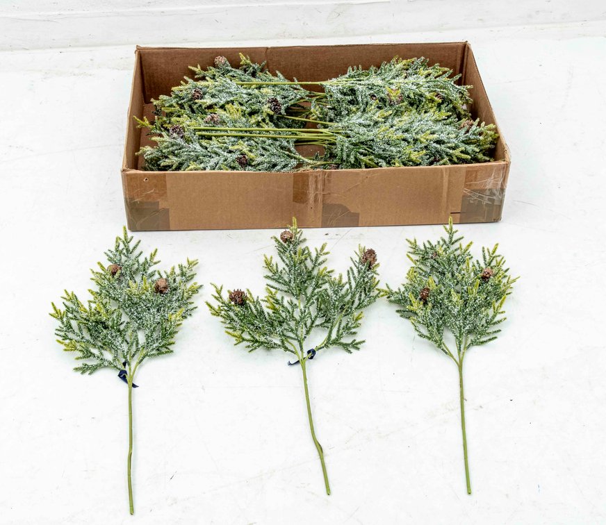 Lot of Twenty Artificial Evergreen with Pine Cones