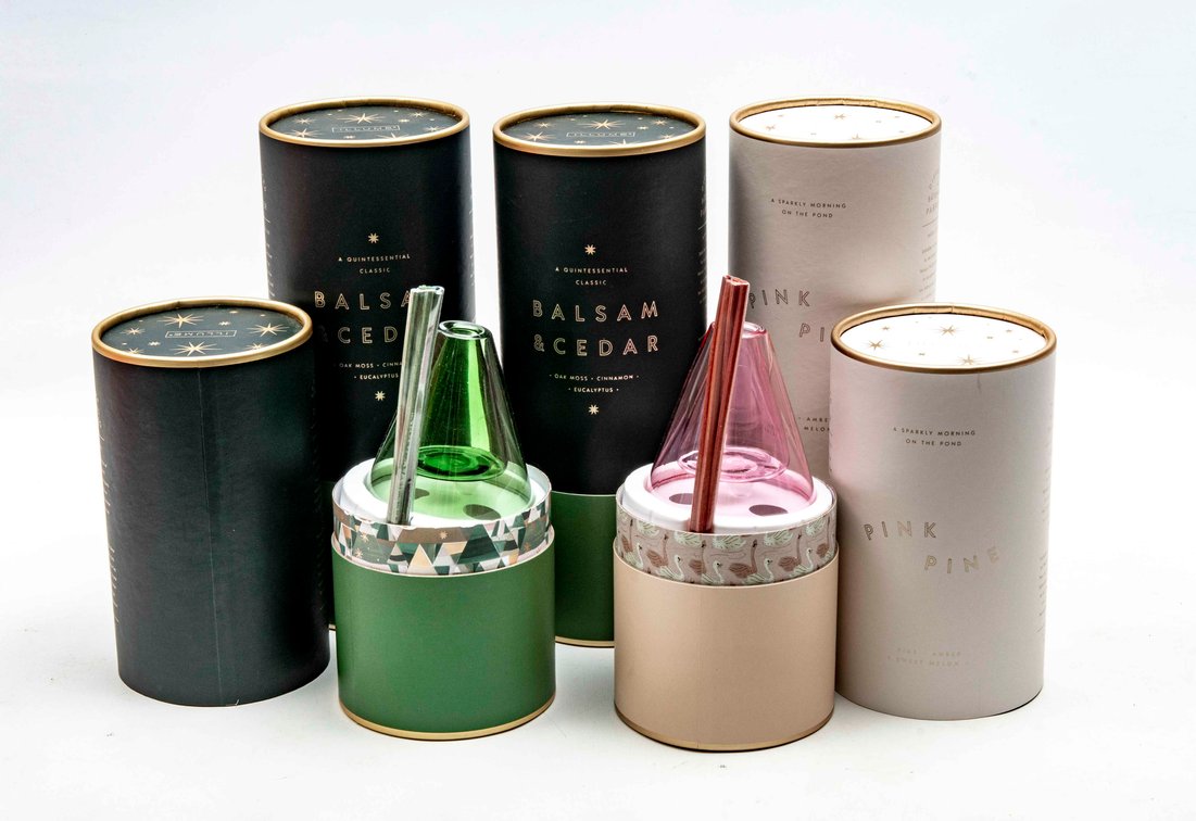 Lot of Five Glass Reed Diffusers with Fragrance