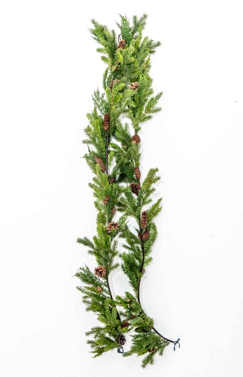 Lot of Two (2) 5.5' Cedar Cone Garland