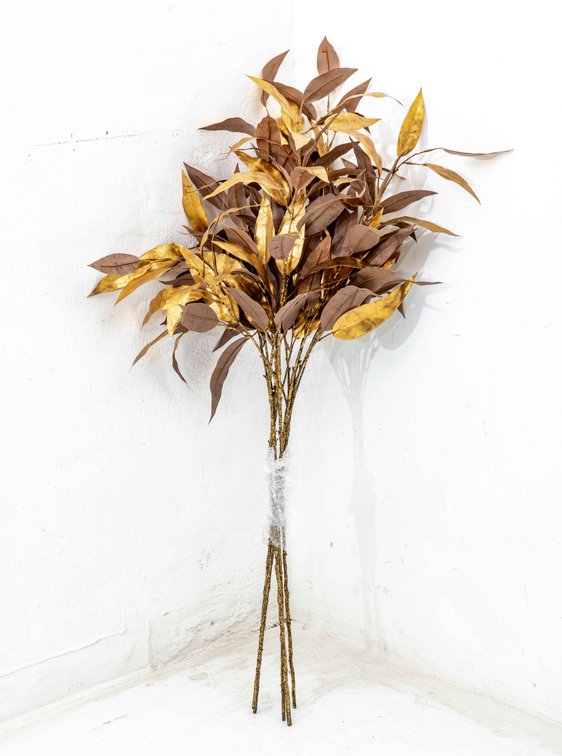 Lot of Five (5) Antique Gold-Tone Leaf Sprays
