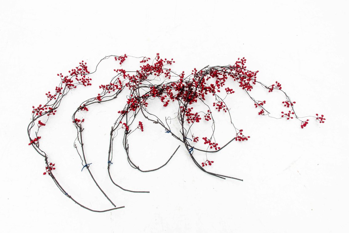 Lot of Seven (7) Red Berry Vine Garland