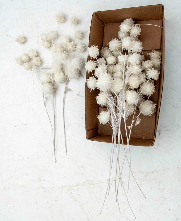 Lot of Eleven (11) Faux Pom Pom Branches