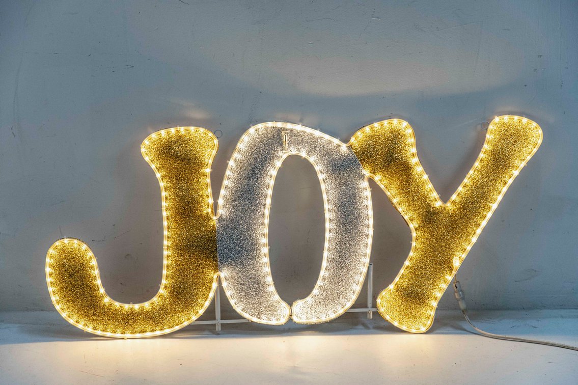 "Joy" Lighted Yard Sign