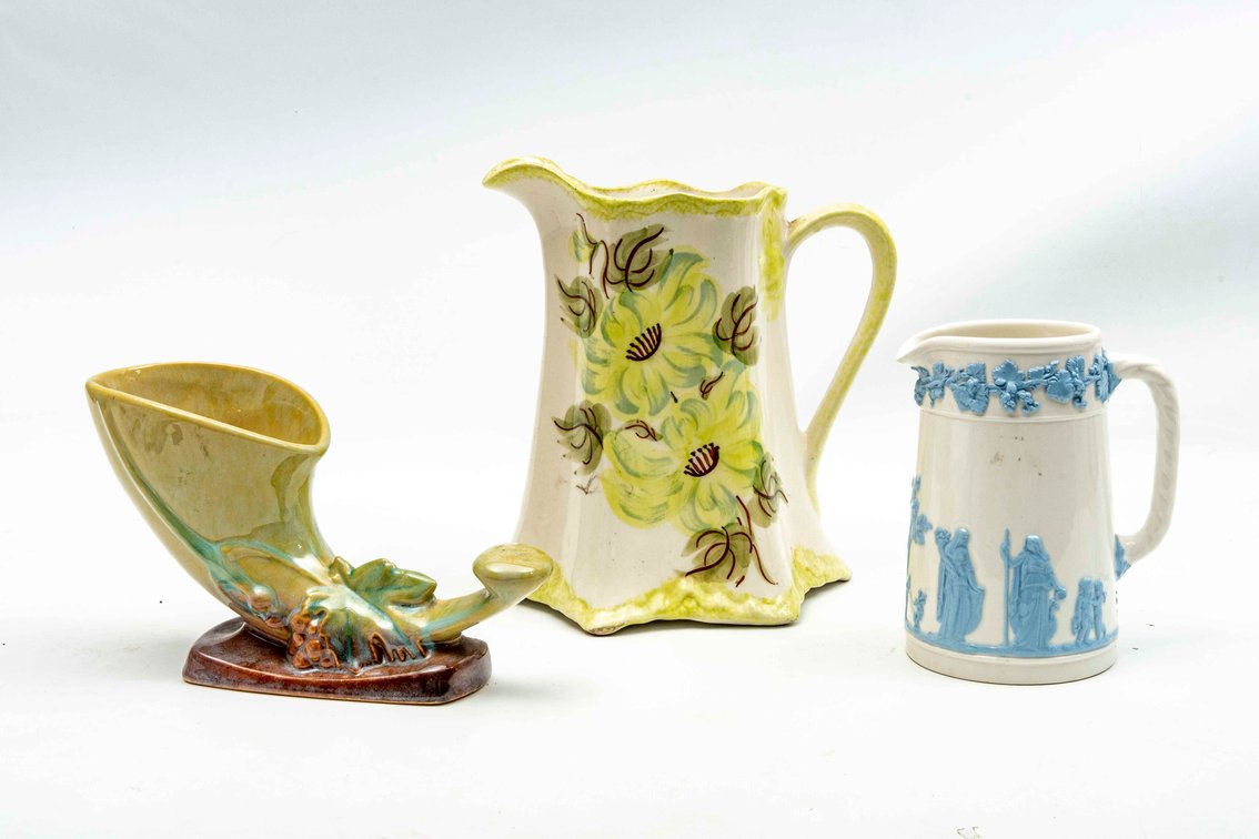 Roseville Cornucopia, Cash Pottery Pitcher, & ...