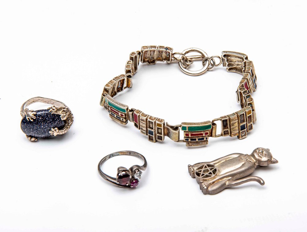 Sterling Jewelry- Bracelet, Rings & Pendant- 39.2G