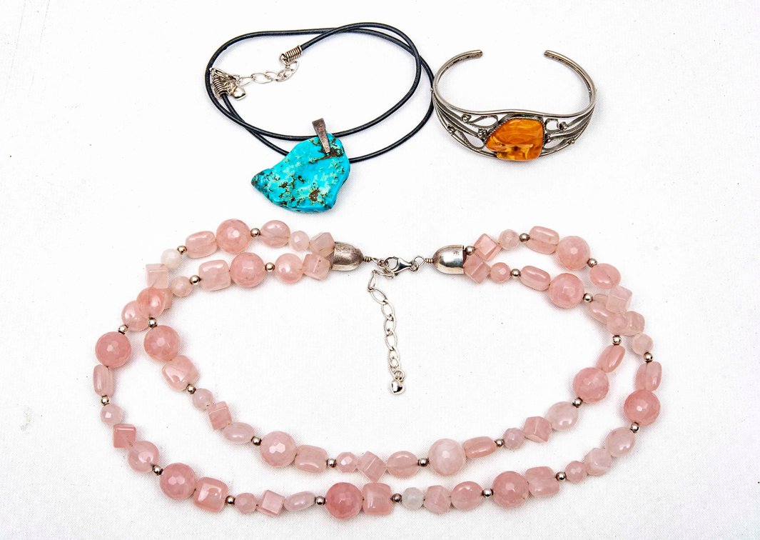 Sterling Necklaces & Amber Cuff