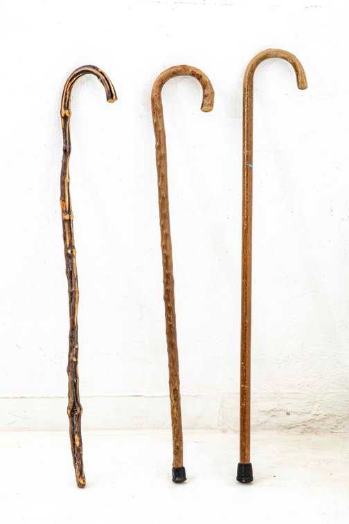 Three Nat. Wood Crooked Canes