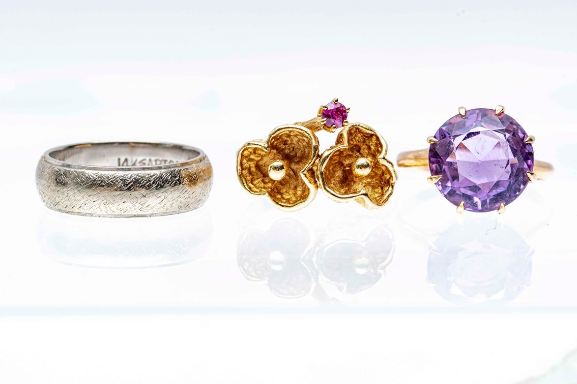 3 Gold Rings-14K(10.2G) & 18K(6.4g)