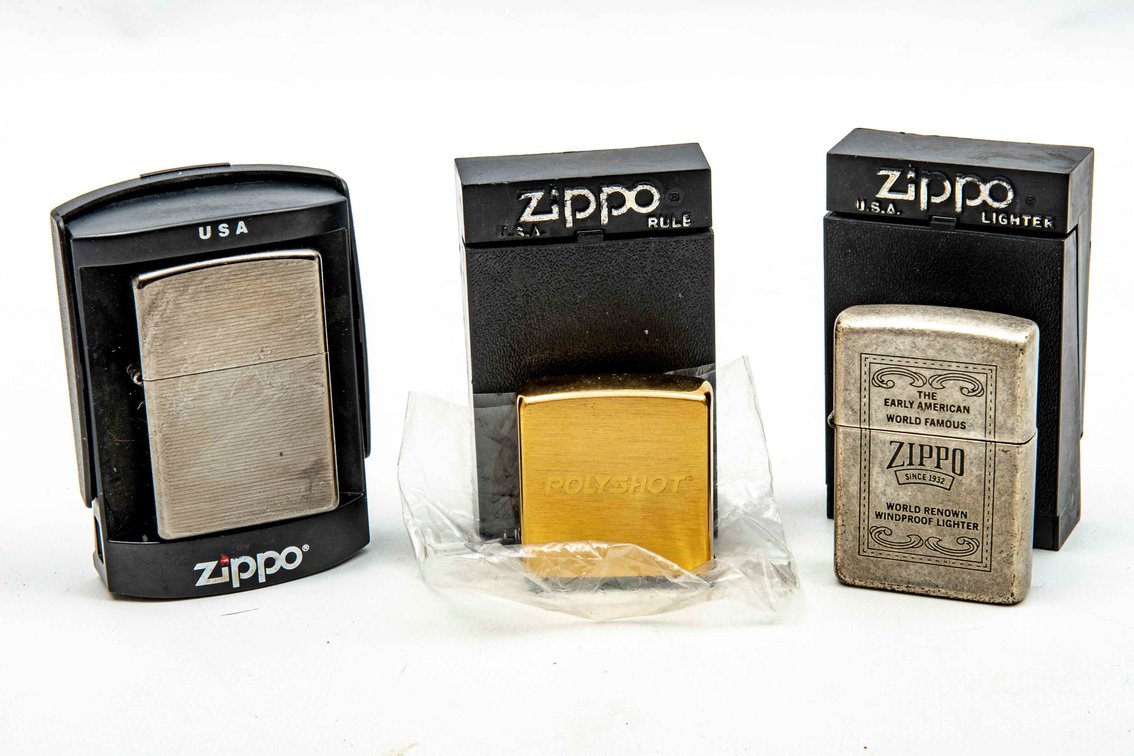 3 Zippos- NIB- 2 Classic Lighters & Measuring Tape