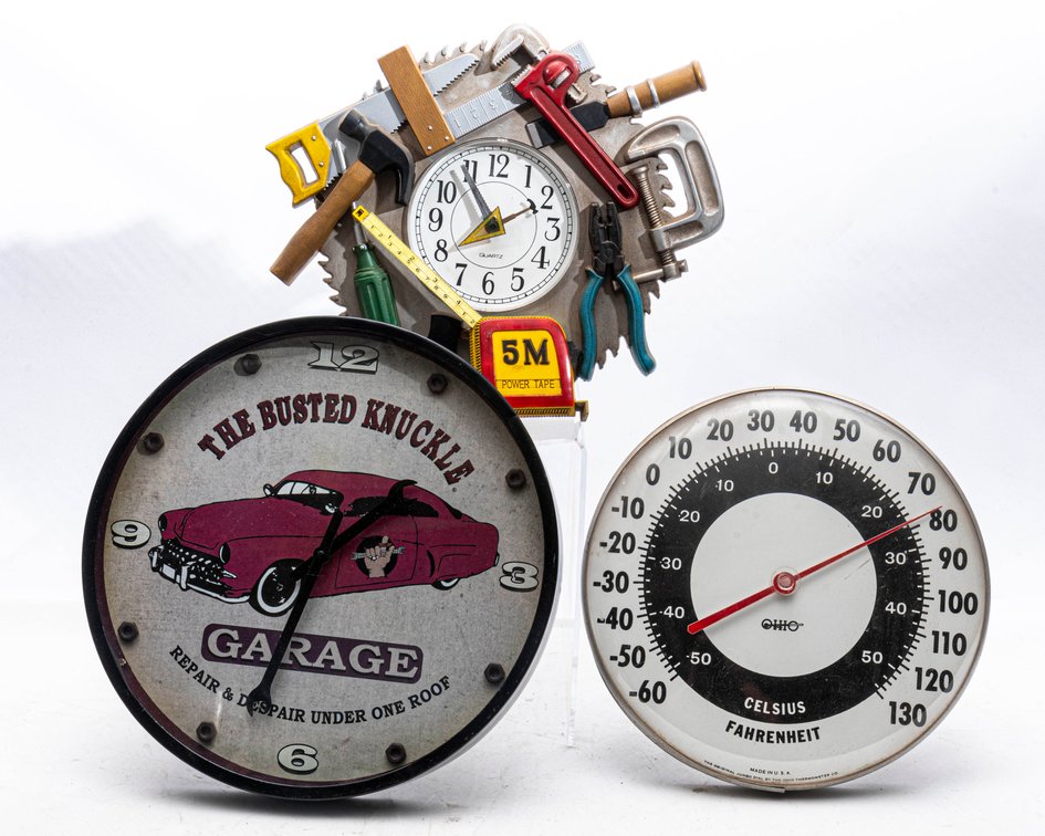 Shop Wall Decor- Clocks & Thermometer