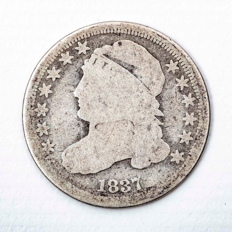 1837 Liberty Capped Bust Silver 10 C coin
