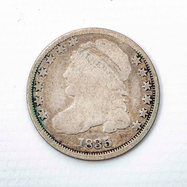 1835 Liberty Capped Bust Silver 10 C coin