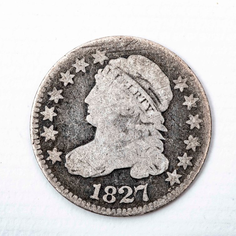 1827 Liberty Capped Bust Silver 10 C coin