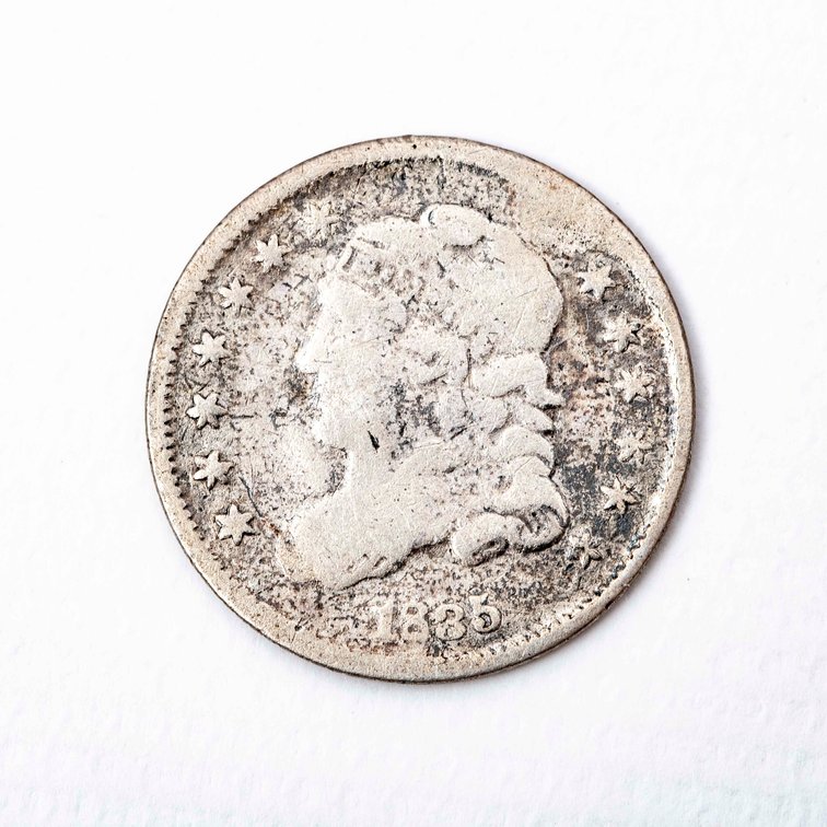 1835 Liberty Capped Bust Silver 10 C coin