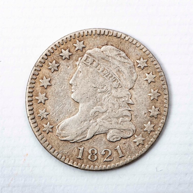1821 Liberty Capped Bust Silver 10 C coin