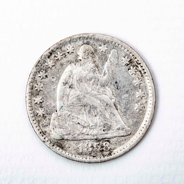 1858 Seated Liberty Silver 1/2 Dime coin