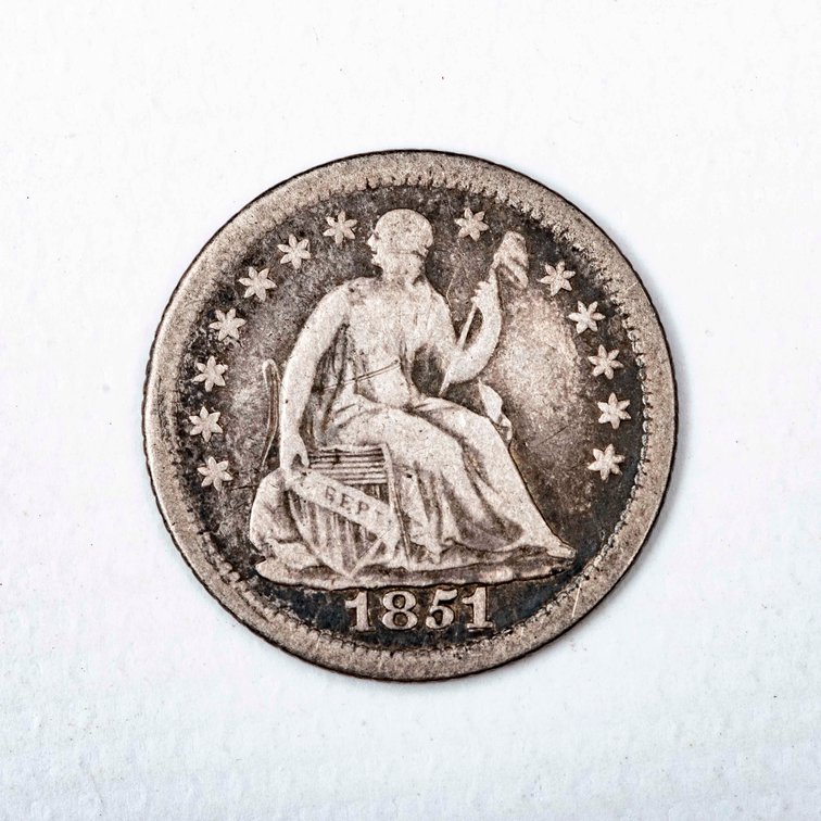 1851 O Seated Liberty Silver 1/2 Dime coin