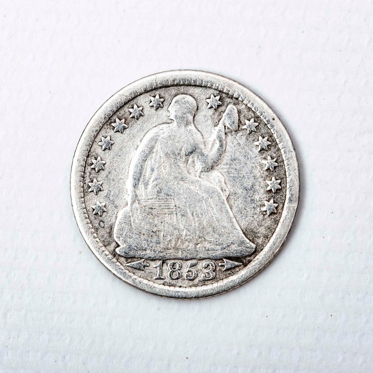 1853 Seated Liberty Silver 1/2 Dime coin