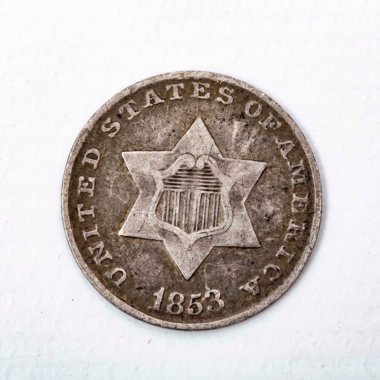 1853 3c Silver coin