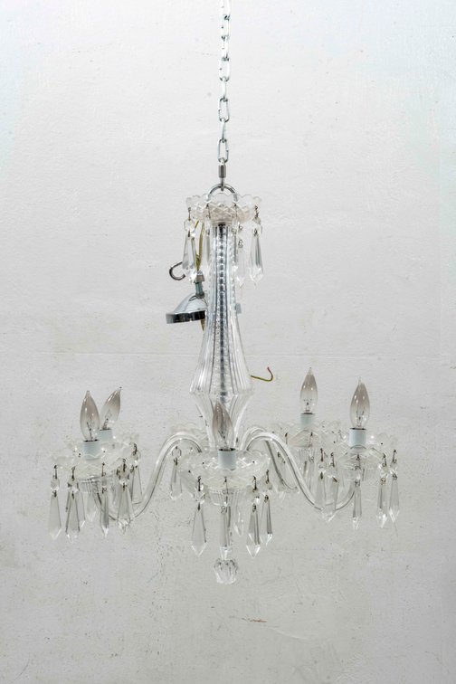 6-Light Glass Chandelier