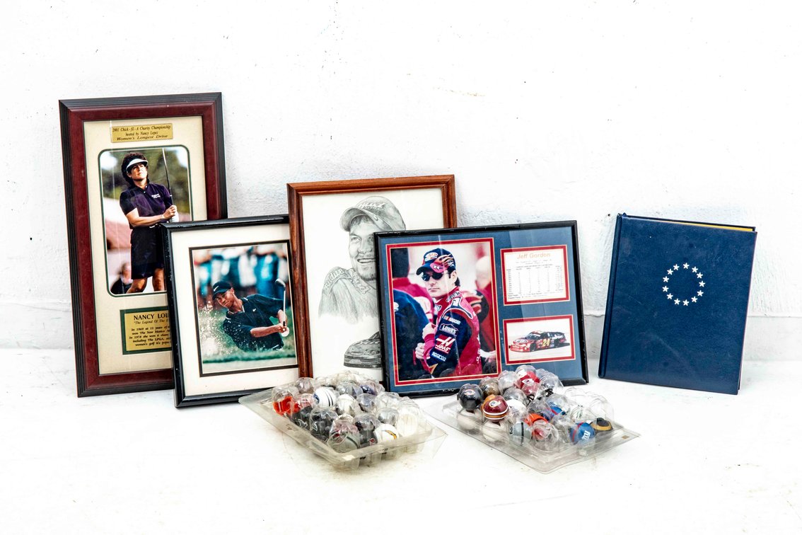 Sports - Mini Helmets, Book, Framed Photos