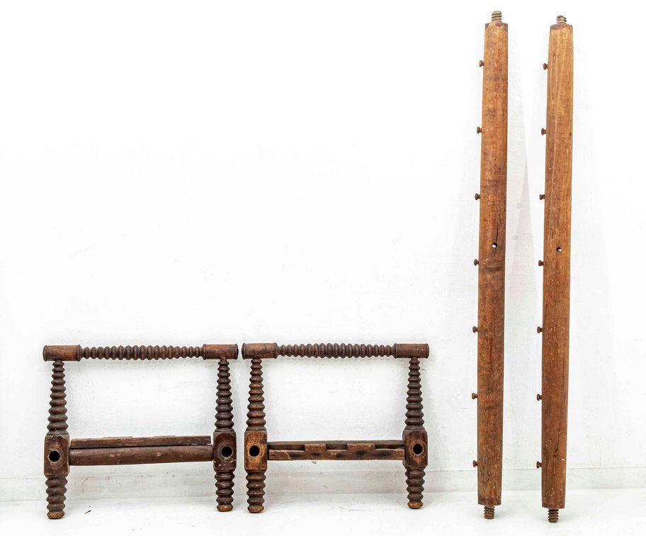 1800's Rope Bed W/ Threaded Rails