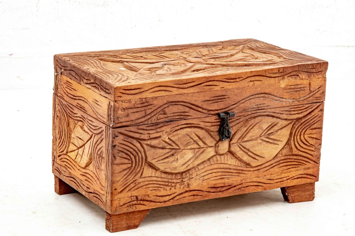 Hand Carved Cedar Wood Box
