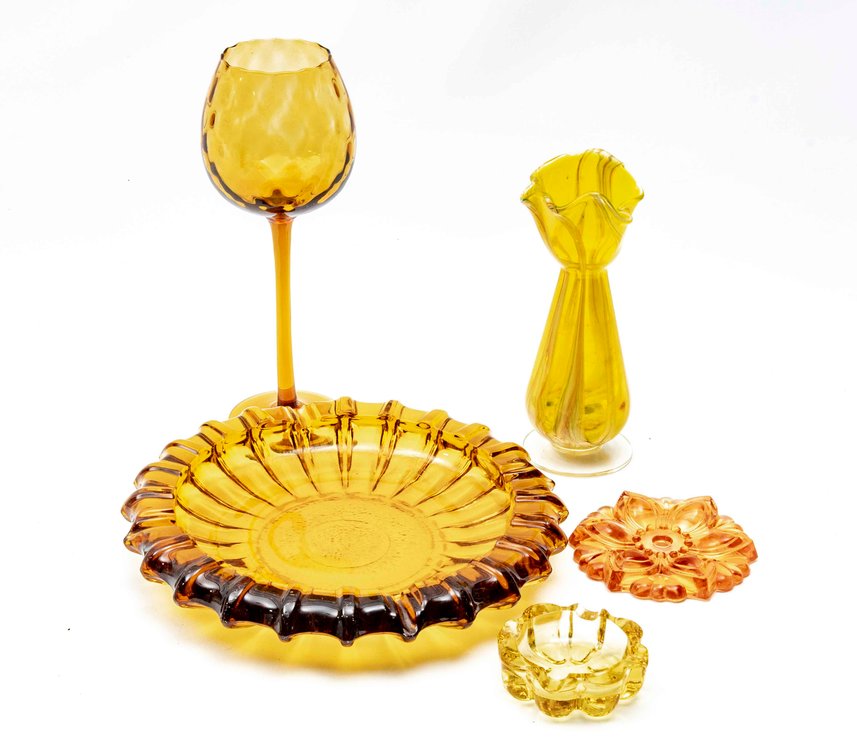 Amber/Yellow Glass Decor