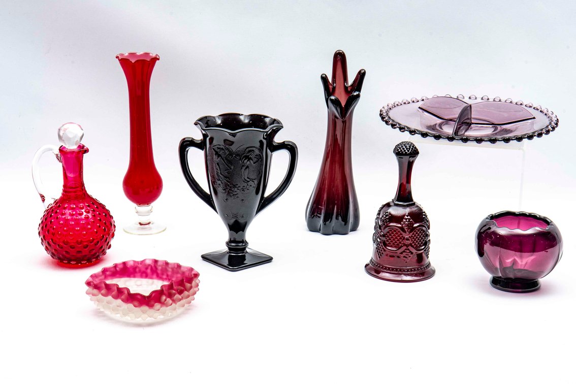 Red & Amethyst Glass Items: Avon