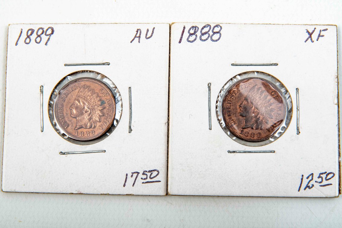 1888, 89 Indian Head Pennies