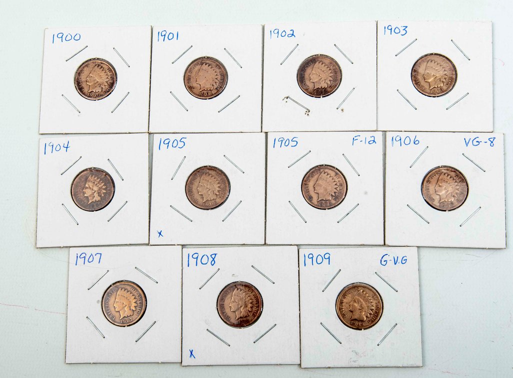 1900 - 1909 Indian Head Pennies