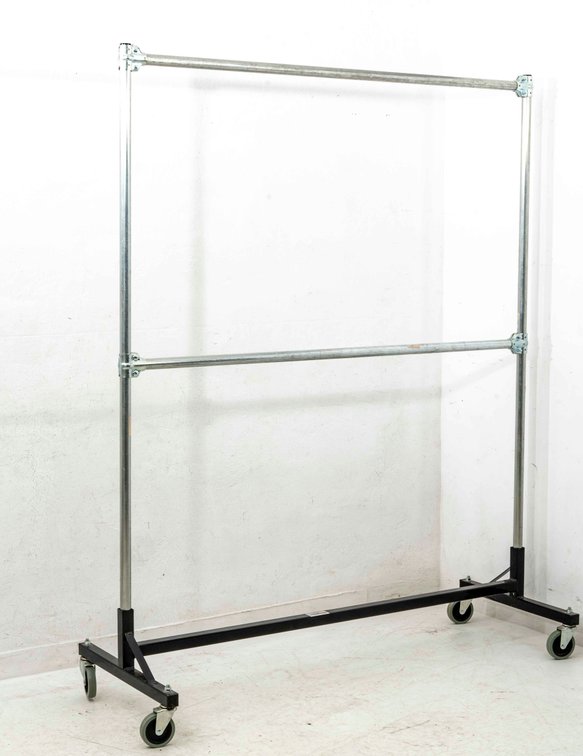 Heavy Duty, Dual Bar Garment Rack on Casters