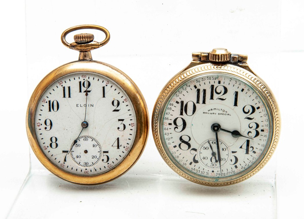 2 Pocket Watches- Elgin & Hamilton