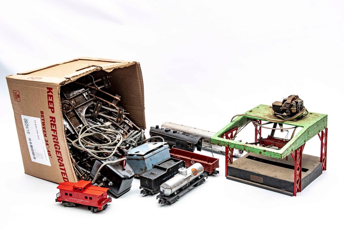 American Flyer Train, Log Loader, Transformer, Tra