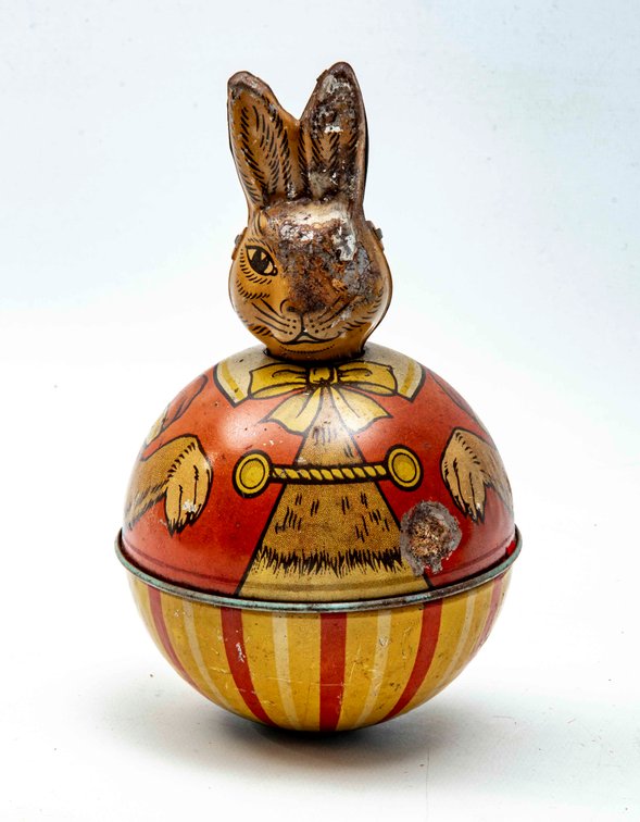 J Chein Tin Litho Rolly Polly Bunny Rabbit