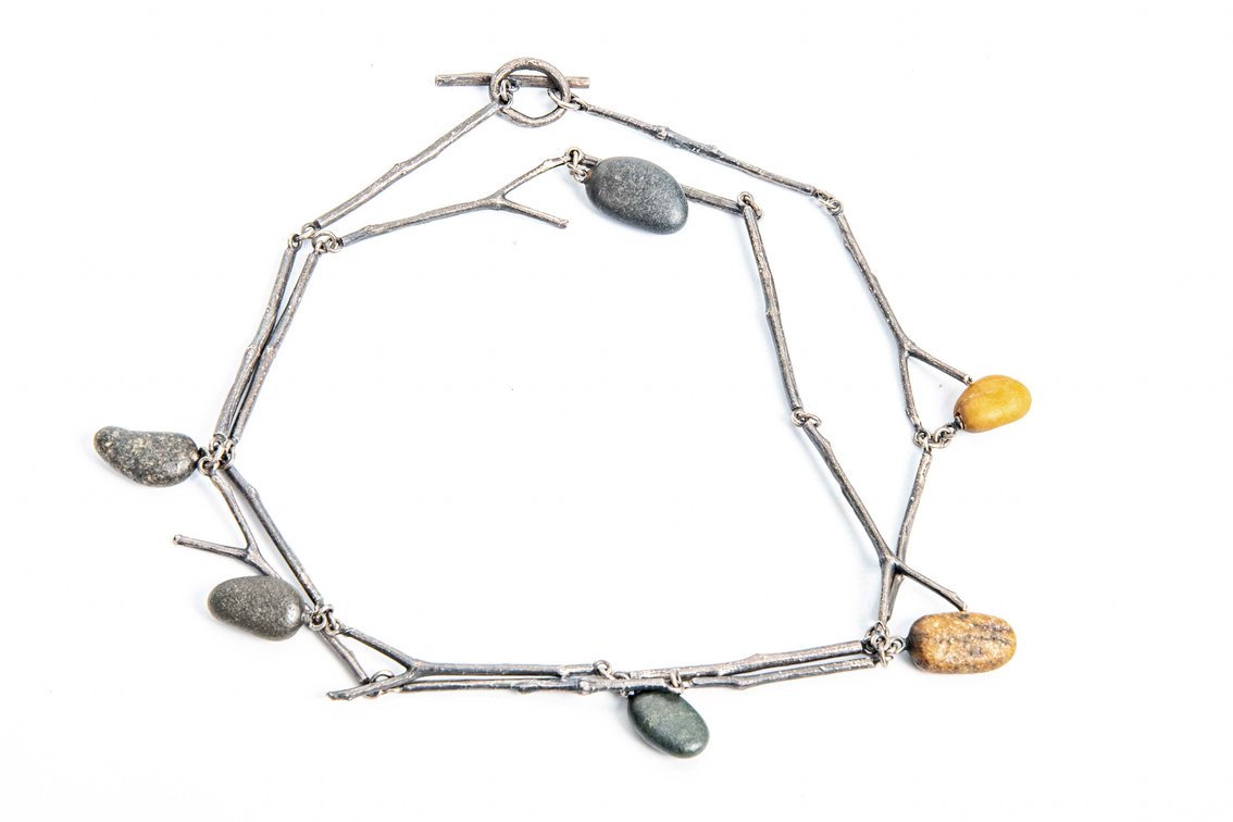 Custom "Sticks & Stones" Silver Necklace- 64.7 G