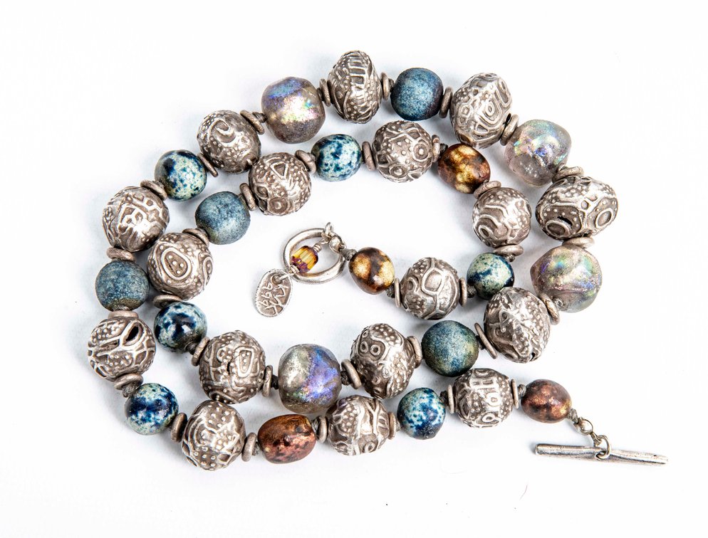 .999 Silver Beaded Necklace- KVK- 109.5 G