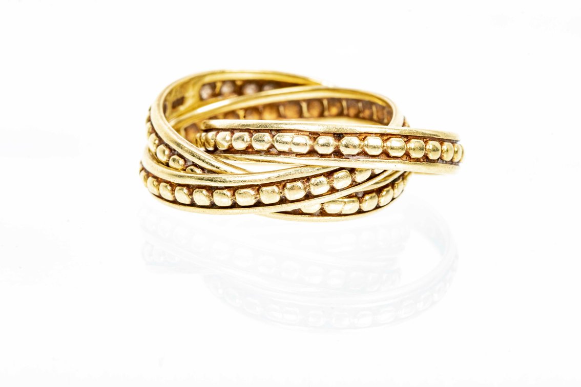 10K Yellow Gold Triple Ring- 8.9 G