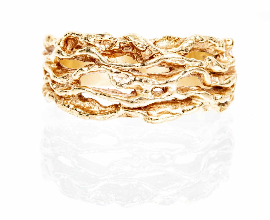 14K Y. Gold Reticulated Ring- 5.7 G