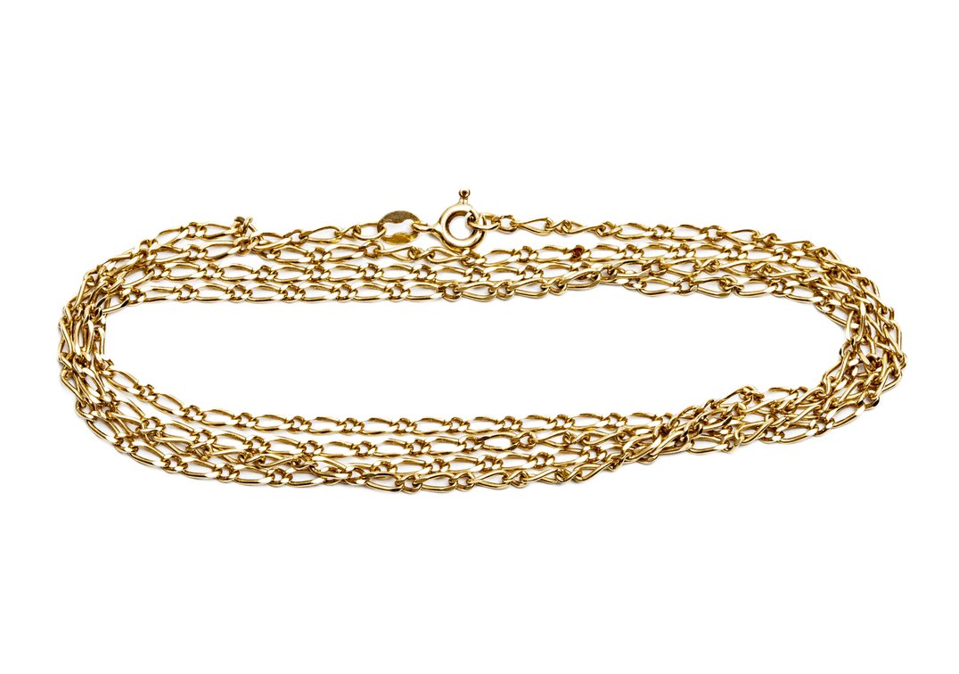 14K Y. Gold Figaro Chain- 7.5 G