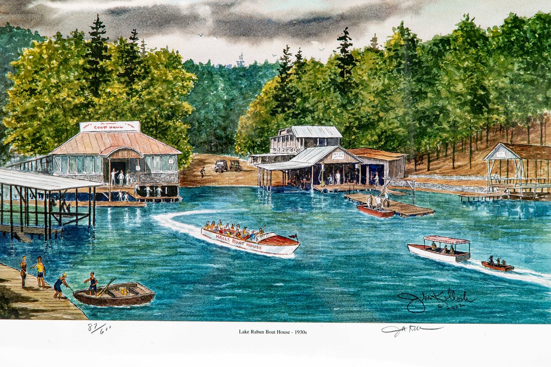 John Kollock S/N Print - Lake Burton Boat House