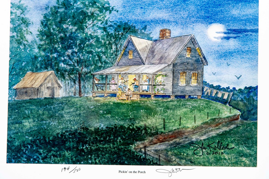 John Kollock S/N Print - Pickin' on the Porch