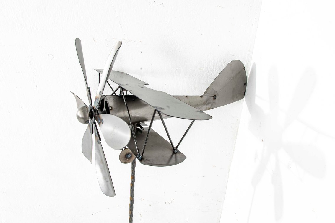 Propeller Plane Wind Vane Yard Art