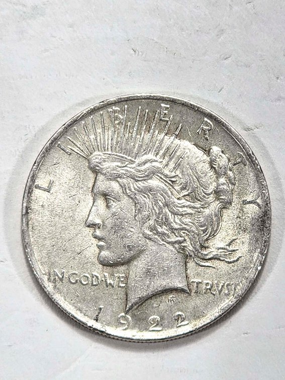 1922 Peace Silver Dollar, Estimated XF Condition