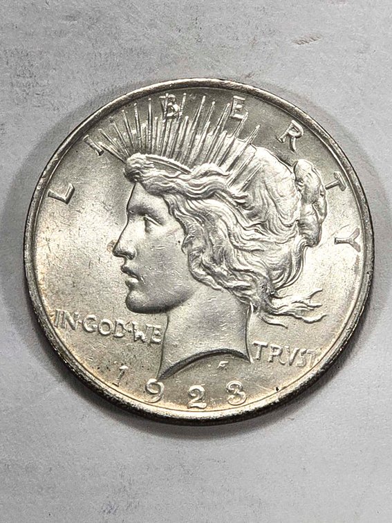 1923 Peace Silver Dollar in Estimated AU Condition