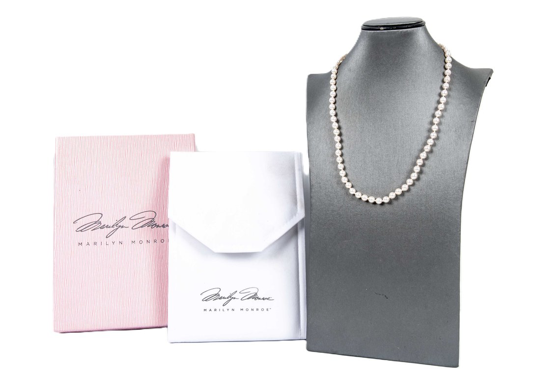 14K Gold & Cultured Pearl Necklace- Marilyn Monroe