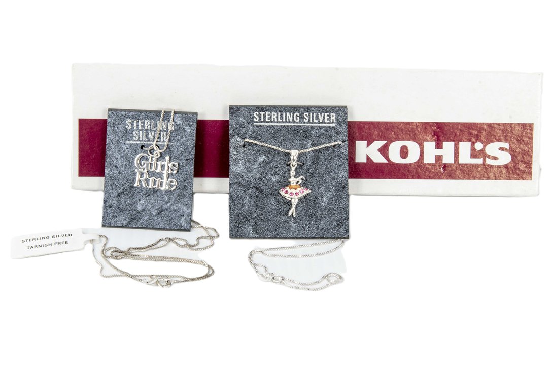 Sterling Box Chains w/ Sterling Pendants- 7.9 G